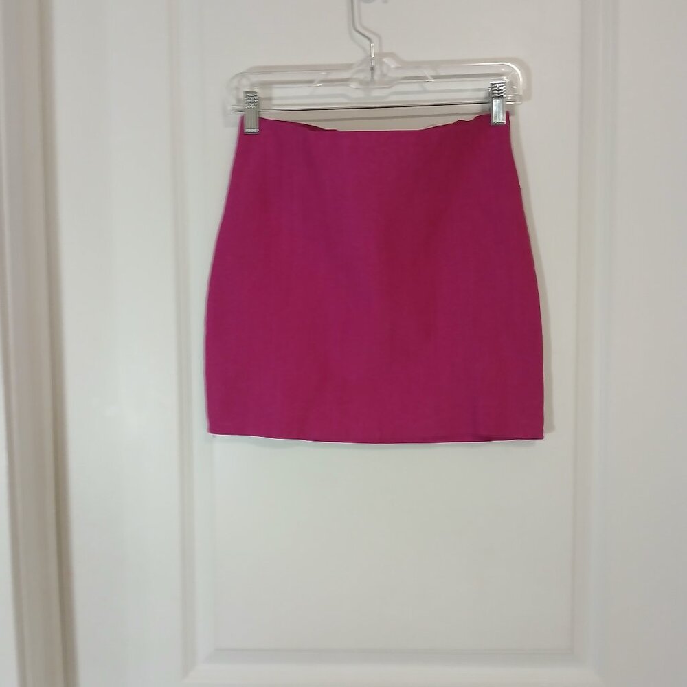 Akira Chicago Red Label Mini Skirt Women's Size L Pink Stretchy Bodycon